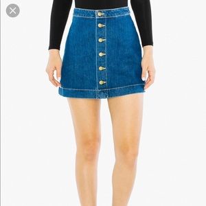 American apparel denim button up skirt